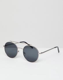 Круглые солнцезащитные очки в серебристой оправе AJ Morgan 1333128