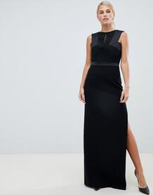 Структурированное атласное платье Forever Unique - Черный 1302626