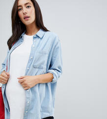 Синяя джинсовая oversize-рубашка ASOS DESIGN Maternity - Синий Asos Maternity 1231973