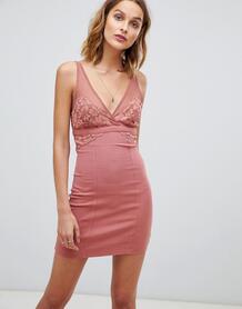 Кружевное облегающее платье Free People Kiera - Розовый 1357668