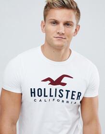 Белая обтягивающая футболка с логотипом Hollister - Белый 1341626