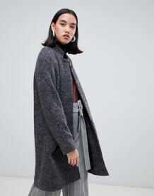 Шерстяное пальто миди Selected Femme - Серый 1293635
