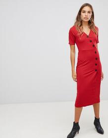 Платье в рубчик на пуговицах New Look - Красный 1340447