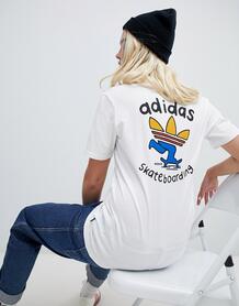 Белая футболка с принтом adidas Skateboarding Coasting - Белый 1264569