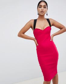 Контрастное платье-футляр Vesper - Розовый 1335700
