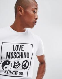 Белая футболка с логотипом Love Moschino - Белый 1328060