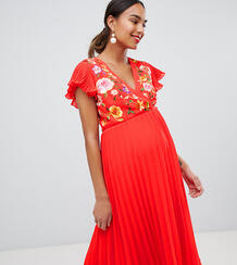 Платье миди с вышивкой ASOS DESIGN Maternity - Мульти Asos Maternity 1318698