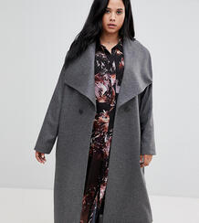 Двубортное пальто с драпированным воротником Religion Plus - Серый 1305285