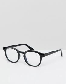 Черные очки с прозрачными стеклами в квадратной оправе Quay Australia 1340654