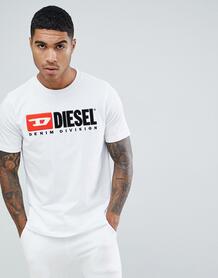 Белая футболка с логотипом Diesel T-Just-Division Industry - Белый 1313072