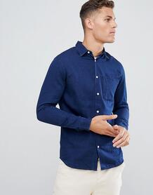 Синяя приталенная рубашка из органического хлопка Selected Homme 1306217