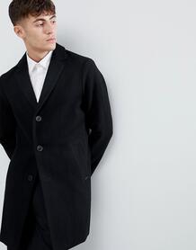 Черное полушерстяное пальто в строгом стиле Esprit - Черный EDC by Esprit 1322122