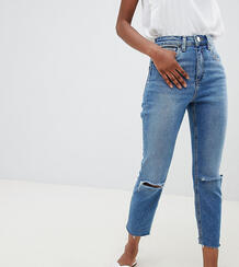 Синие джинсы слим в винтажном стиле с завышенной талией ASOS DESIGN Pe Asos Petite 1280864