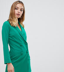 Зеленое платье-смокинг мини John Zack Petite - Зеленый 1336765
