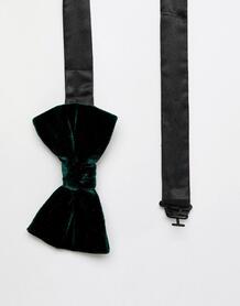 Зеленый бархатный галстук-бабочка Moss London - Зеленый MOSS BROS 1322674