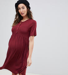 Свободное платье на пуговицах New Look Maternity - Красный 1350547