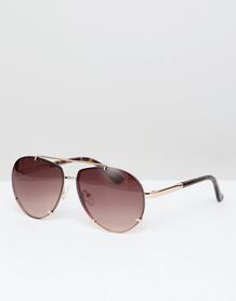 Солнцезащитные очки-авиаторы в золотистой оправе ASOS DESIGN - Золотой 1266692
