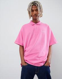 Свободная футболка-поло с принтом логотипа Calvin Klein - Розовый 1339743