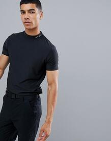 Черная футболка из быстросохнущей ткани с высоким воротом ASOS 4505 go 1242085