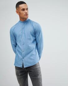 Джинсовая рубашка с воротником на пуговице Selected Homme - Синий 1341471