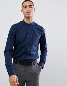 Синяя приталенная эластичная рубашка с воротником на пуговице Calvin K Calvin Klein 1282832