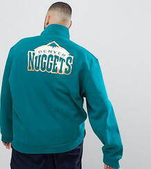Зеленый свитшот с молнией 1/4 и логотипом Denver Nuggets New Era экскл 1307433
