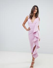 Асимметричное платье миди с оборками Lavish Alice - Фиолетовый 1282144