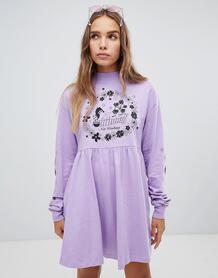 Платье с длинными рукавами Lazy Oaf - Фиолетовый 1281547