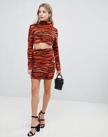 Мини-юбка с тигровым принтом Missguided - Оранжевый 1346364