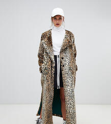 Длинное пальто из искусственного меха с леопардовым принтом Story Of L Story Of Lola 1297209