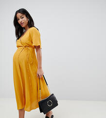 Платье миди с запахом New Look Maternity - Желтый 1356128