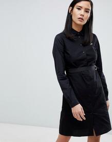 Черное платье-рубашка с контрастной строчкой Fred Perry - Черный 1347039