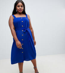 Платье миди на пуговицах New Look Curve - Синий New Look Plus 1331711
