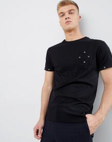 Трикотажная футболка с принтом и карманом D-Struct - Черный 1295875