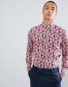 Приталенная рубашка с длинными рукавами и цветочным принтом Clean Cut Clean Cut Copenhagen 1225861