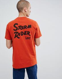 Оранжевая футболка с надписью Storm Rider Lee - Оранжевый 1330249