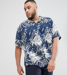 Рубашка с отложным воротником, короткими рукавами и пальмовым принтом Jacamo 1295225
