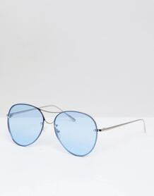 Круглые серебристые солнцезащитные очки с синими стеклами Jeepers Peep Jeepers Peepers 1282464