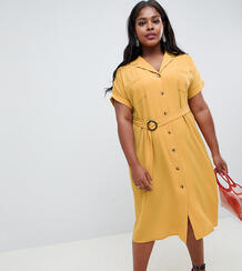 Платье-рубашка на пуговицах New Look Curve - Желтый New Look Plus 1356108