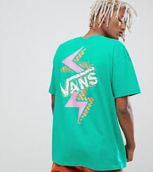 Зеленая футболка в стиле ретро с принтом на спине Vans эксклюзивно для 1324886
