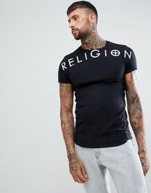 Черная обтягивающая футболка Religion - Черный 1317123