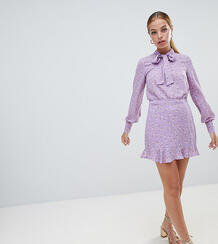 Мини-юбка с цветочным принтом Fashion Union petite - Фиолетовый 1311723