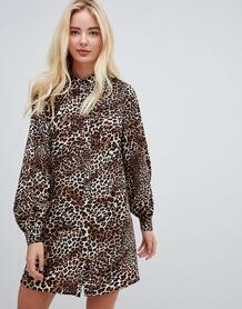 Платье-рубашка с леопардовым принтом Fashion Union - Мульти 1312125