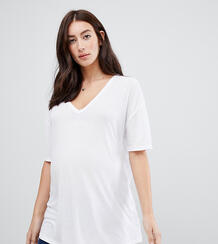 Белая oversize-футболка в легкий рубчик ASOS DESIGN Maternity - Белый Asos Maternity 1291218