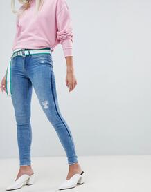 Выбеленные джинсы скинни с контрастными вставками River Island Molly 1349635