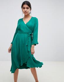 Платье с запахом и оборками Suncoo - Зеленый 1345509