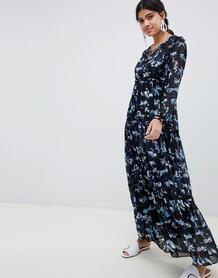 Платье макси с цветочным принтом Suncoo - Черный 1345507