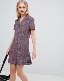 Платье с цветочным принтом и логотипом Calvin Klein Jeans - Мульти 1340817