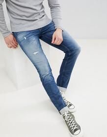 Узкие джинсы с рваной отделкой Jack & Jones Intelligence - Синий 1341922