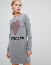 Платье-футболка с логотипом Love Moschino - Серый 1330828